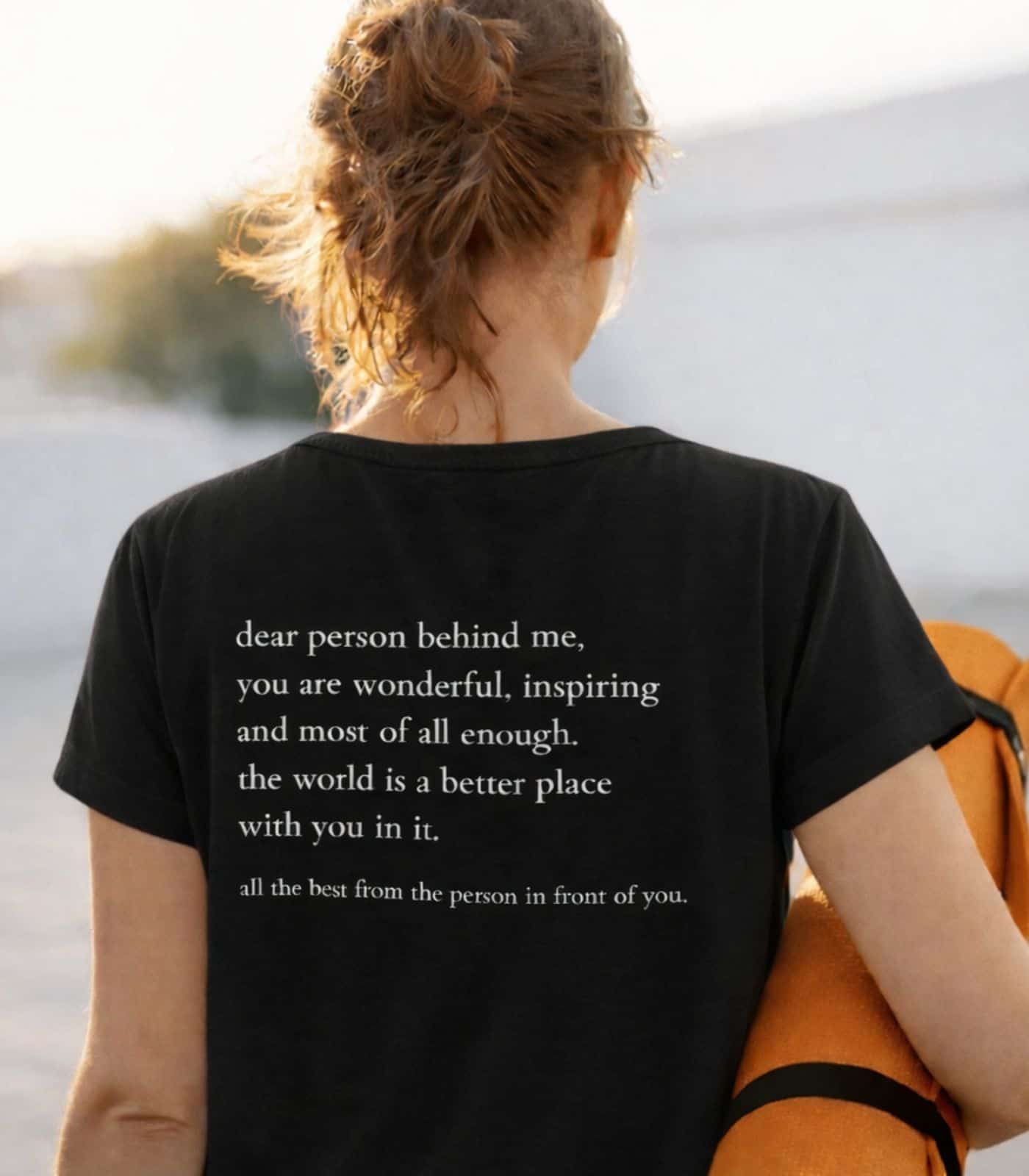 Dear Person Yoga Shirt schwarz Dear Person behind me T-Shirt - 100% Bio – Bild 1