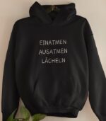Einatmen Ausatmen Lächeln Bio Hoodie - Unisex – Bild 3