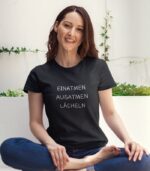 Einatmen Ausatmen Lächeln T-Shirt - 100% Bio – Bild 3
