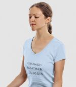 Einatmen Ausatmen Loslassen V-Ausschnitt | 100% Bio – Bild 6