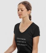 Einatmen Ausatmen Loslassen V-Ausschnitt | 100% Bio