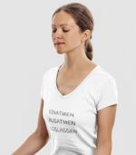 Einatmen Ausatmen Loslassen V-Ausschnitt | 100% Bio – Bild 2