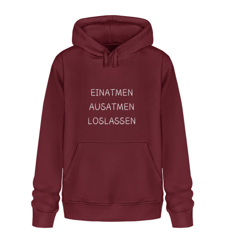 Einatmen Ausatmen Loslassen Yoga Hoodie - Unisex dunkel - Unisex Organic Hoodie 2.0 ST/ST-6883