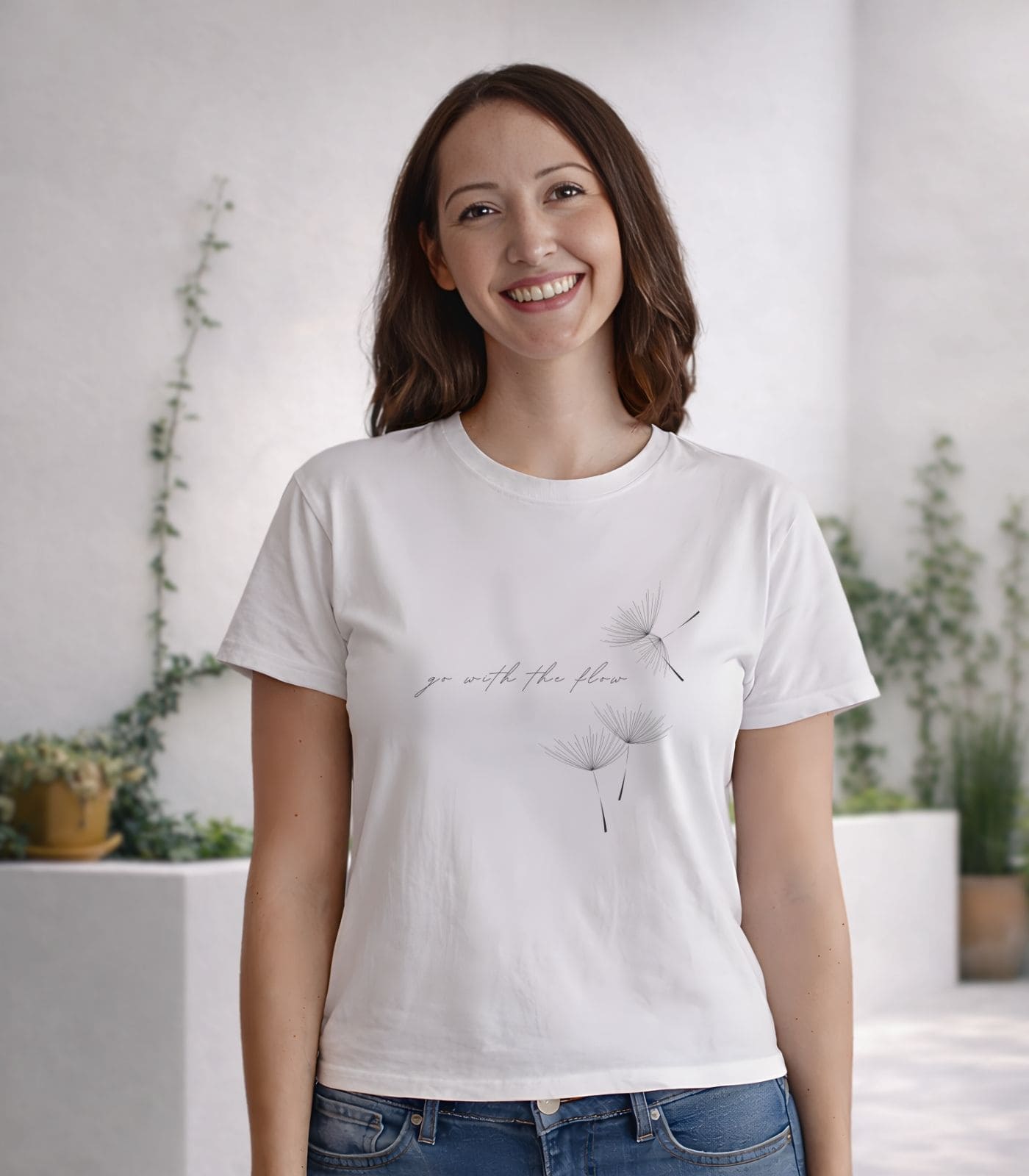 Go with the Flow Yoga SHirt Go with the Flow Yoga T-Shirt - 100% Bio – Bild 1