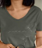 Go with the Flow Yoga Shirt V-Ausschnitt | 100% Bio