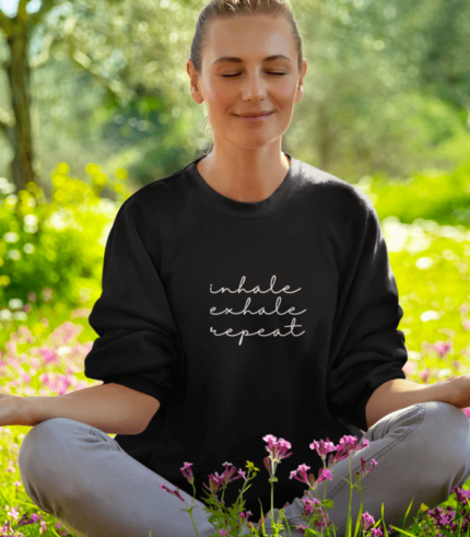 Inhale Exhale Yoga Sweatshirt - 100% Bio