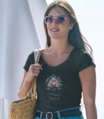 Lotusblume Yoga Shirt V-Ausschnitt | 100% Bio – Bild 2