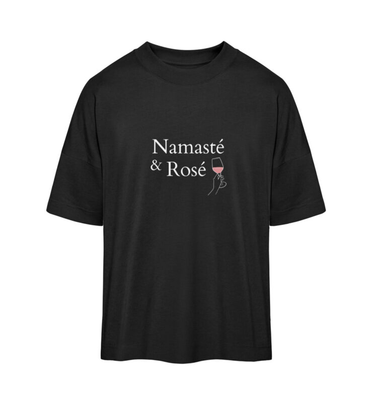 Namaste und Rose Oversized Shirt | 100% Bio dunkel - Organic Oversized Shirt ST/ST-16
