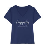Einzigartig Yoga Shirt V-Ausschnitt | 100% Bio dunkel - Damen Organic V-Neck T-Shirt ST/ST-6057