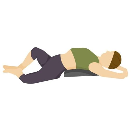 Geschlossene Winkelhaltung im Liegen – Supta Baddha Konasana